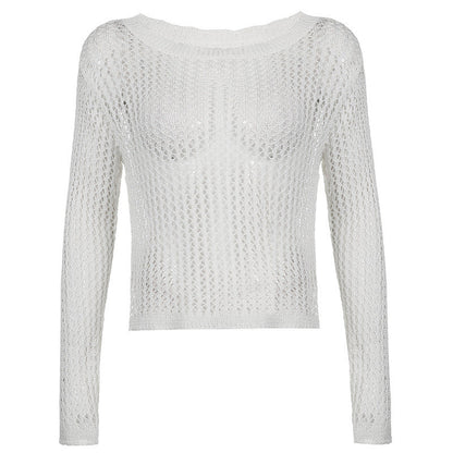 Women's Oversized Mesh Knit Sweater