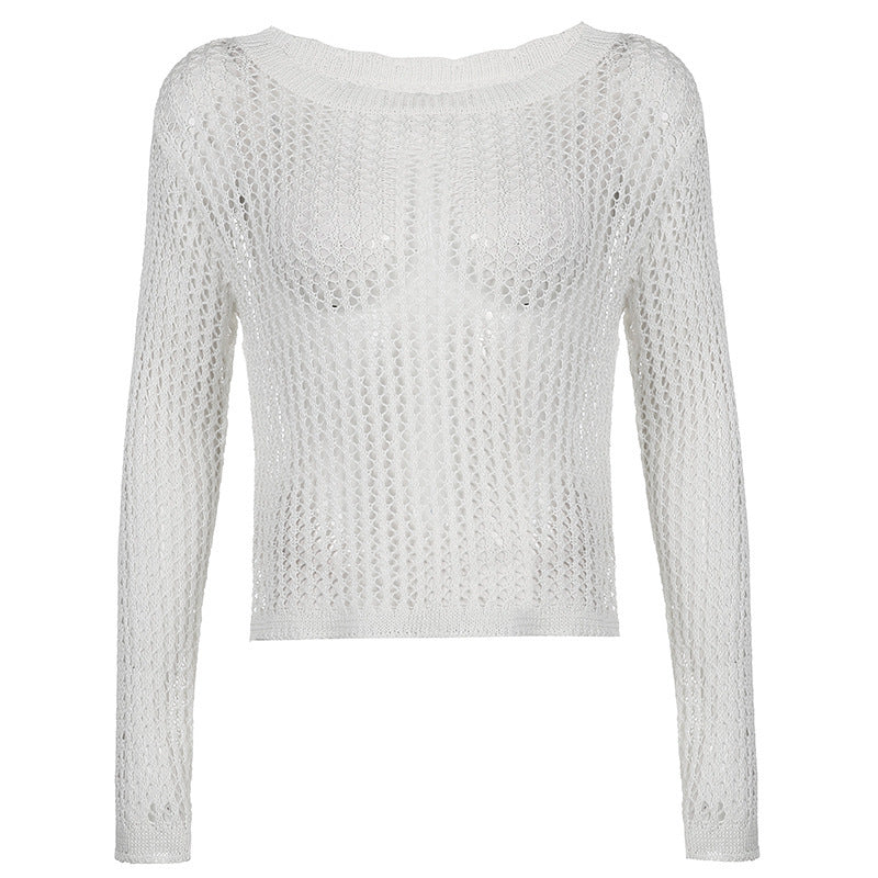 Women's Oversized Mesh Knit Sweater