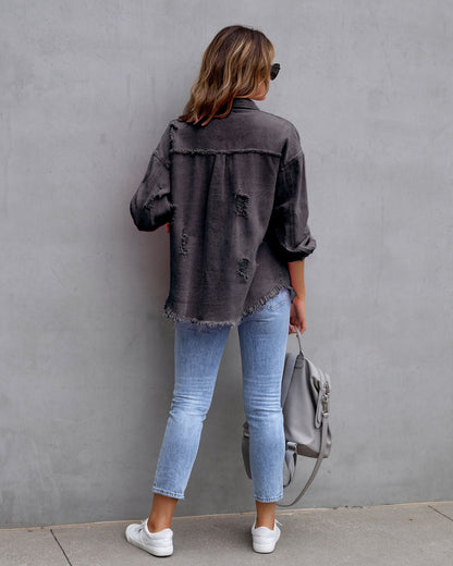 Women's Distressed Denim Jacket