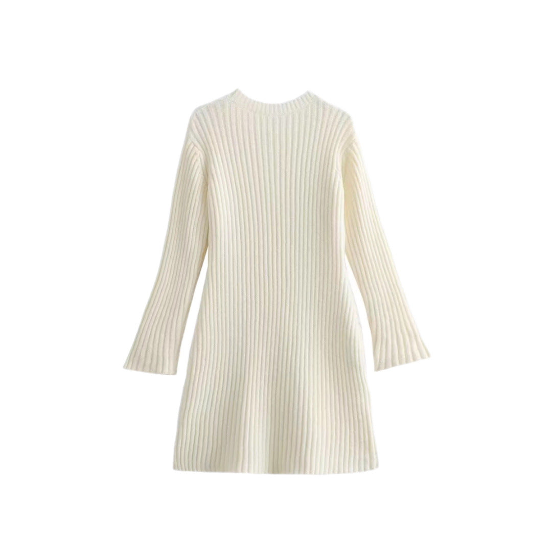 Fashion Long Sleeves Short Knitted Dresses