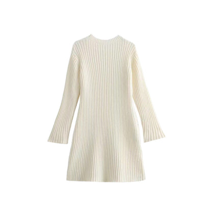 Fashion Long Sleeves Short Knitted Dresses