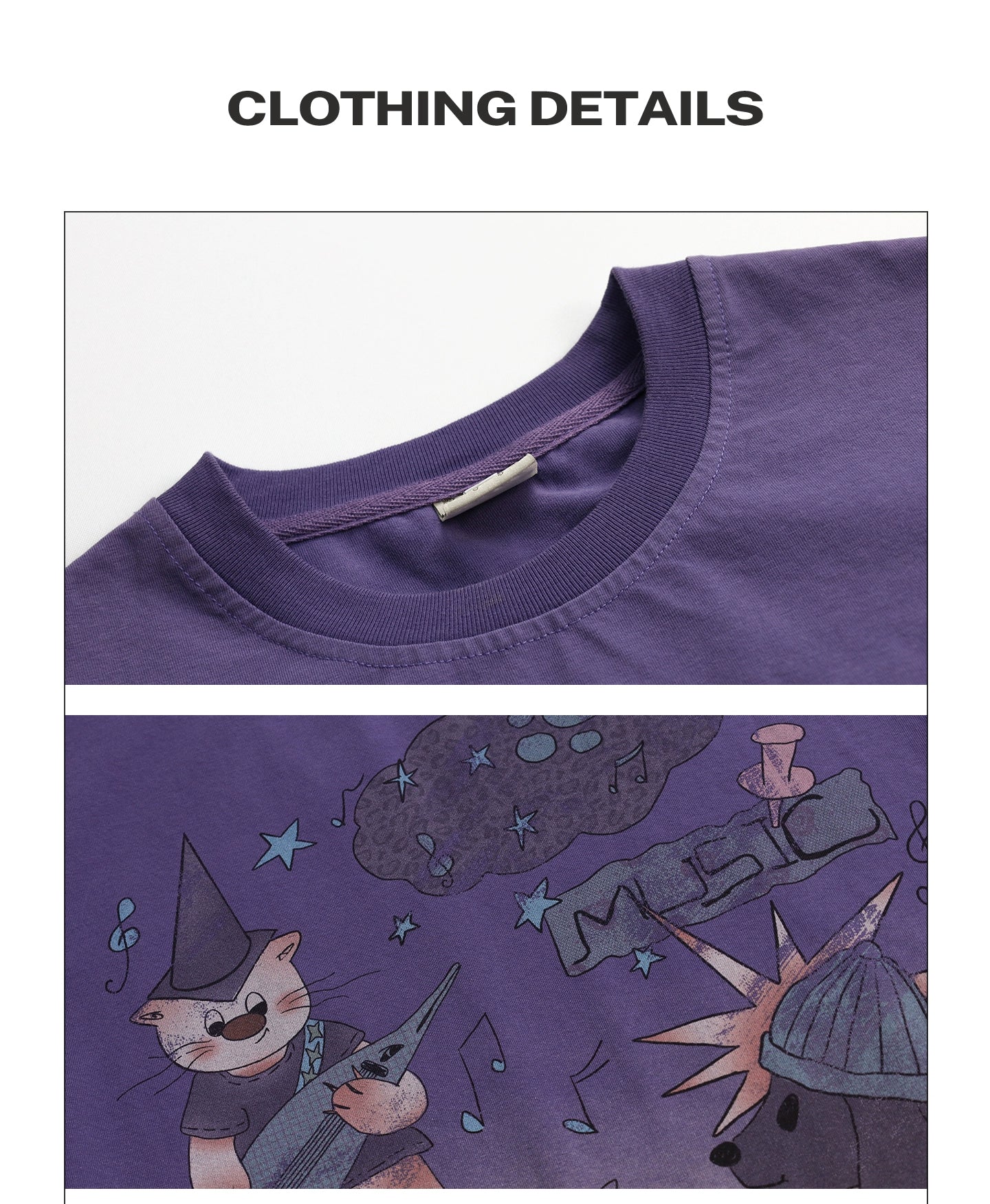 Girlyhalo Vintage Washed Purple Gradient Short Sleeve T-Shirt
