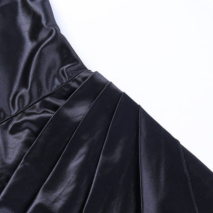Sexy Split Front Satin Suspender Dresses-Dresses-Free Shipping at meselling99