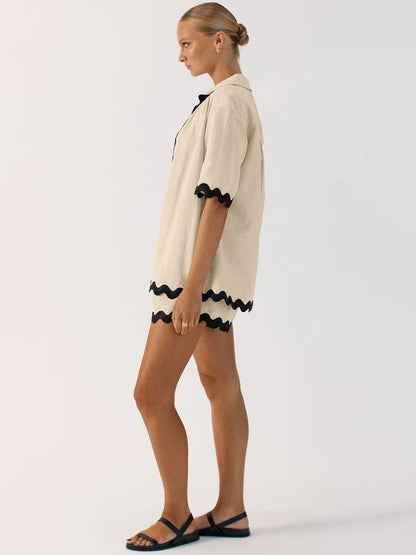 Casual Fashion Summer Two Pieces Short Suits
