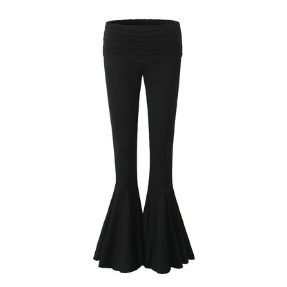 Sexy Low Waist Elastic Flare Pants for Women