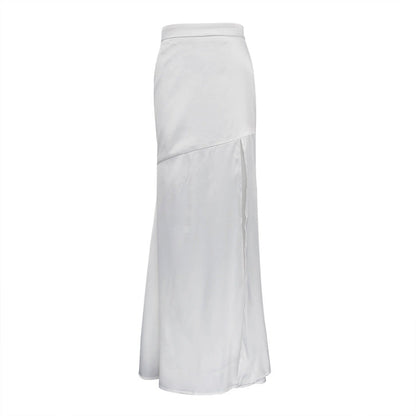 Women's High Waist Slit Long Midi Skirt