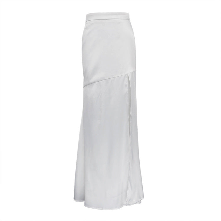Women's High Waist Slit Long Midi Skirt