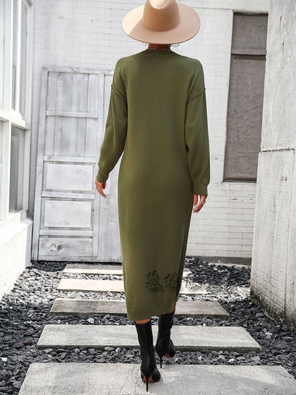 Fashion Button Design Knitted Shirts Dresses
