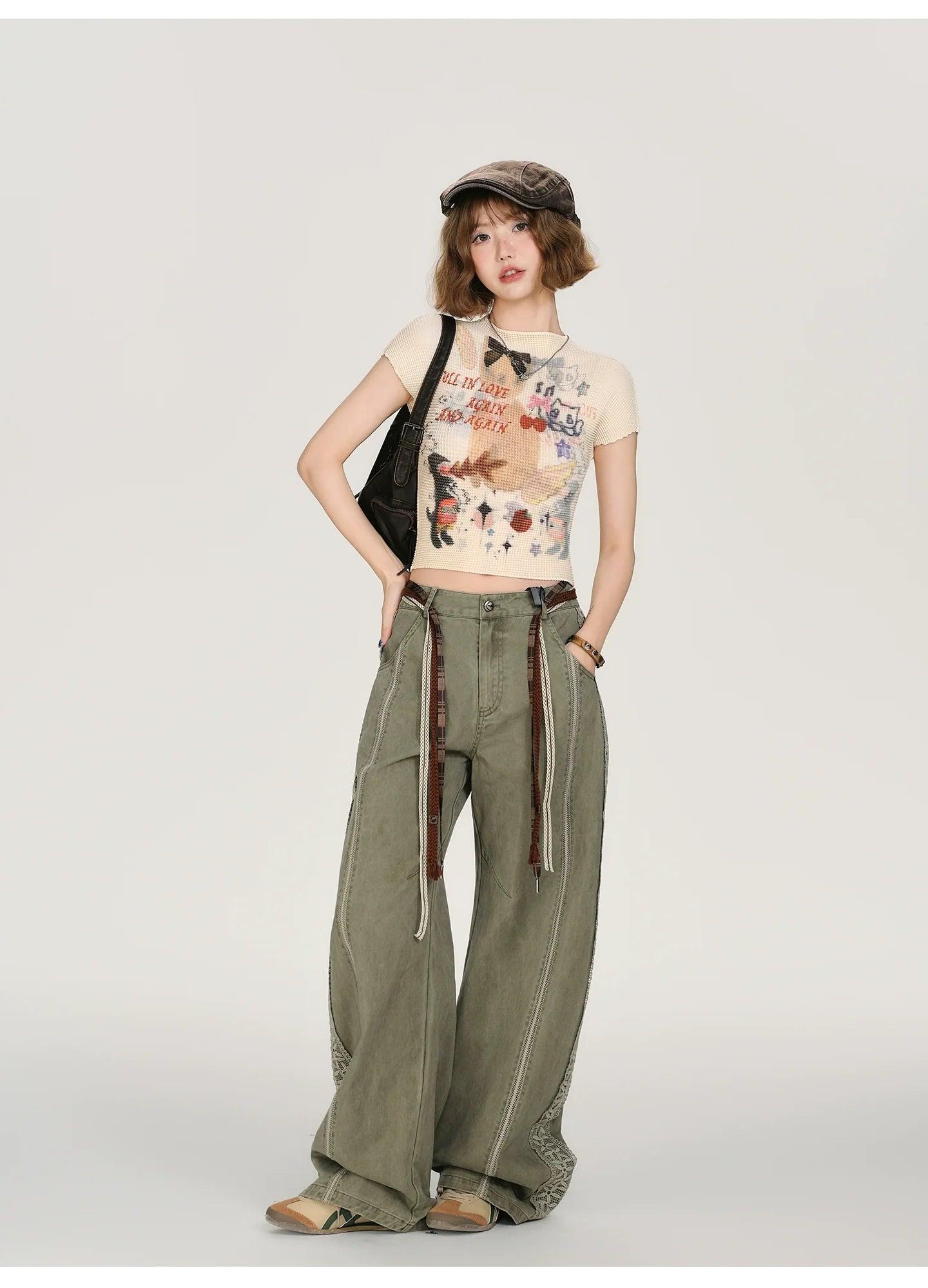 Girlyhalo Vintage Y2K Print Cropped T-Shirt