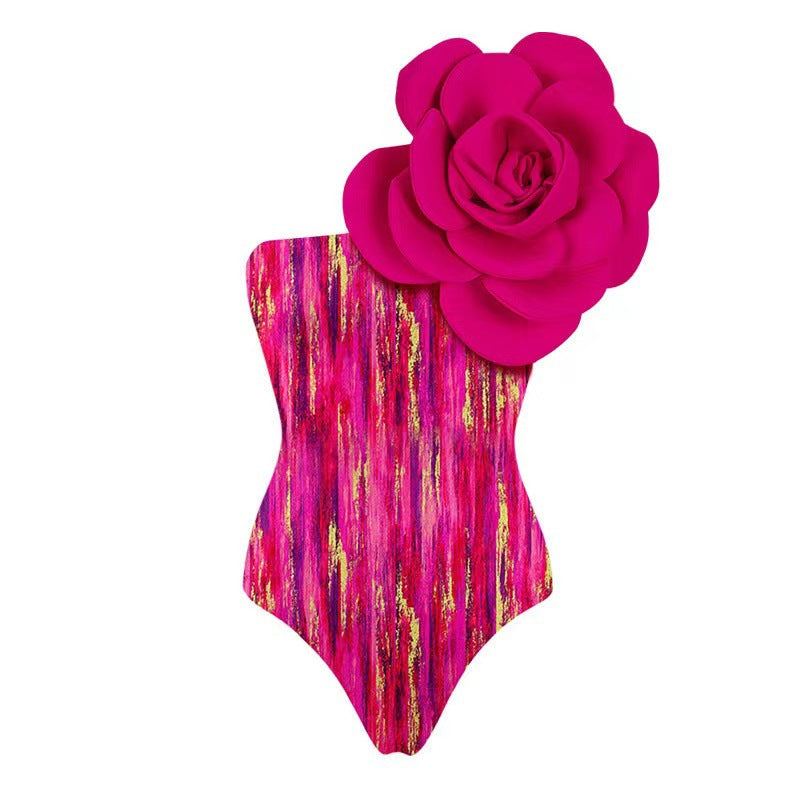 Women's 3D Floral Bikini Set – Sexy High-Cut Bathing Suit for Beach, Pool & Vacation