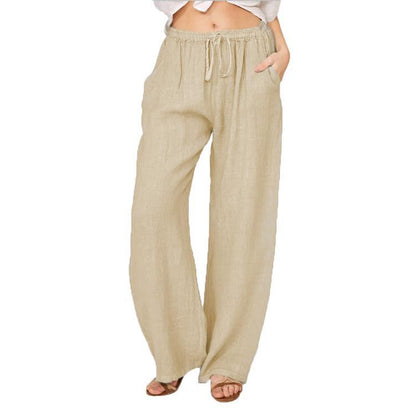 Casual Cotton Linen Plus Sizes Wide Legs Pants