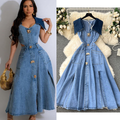 Women's Stylish Cowl Neck Sleeveless Dress