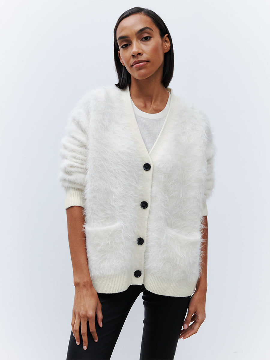 Women's Lazy Style Mink Sherpa Cardigan