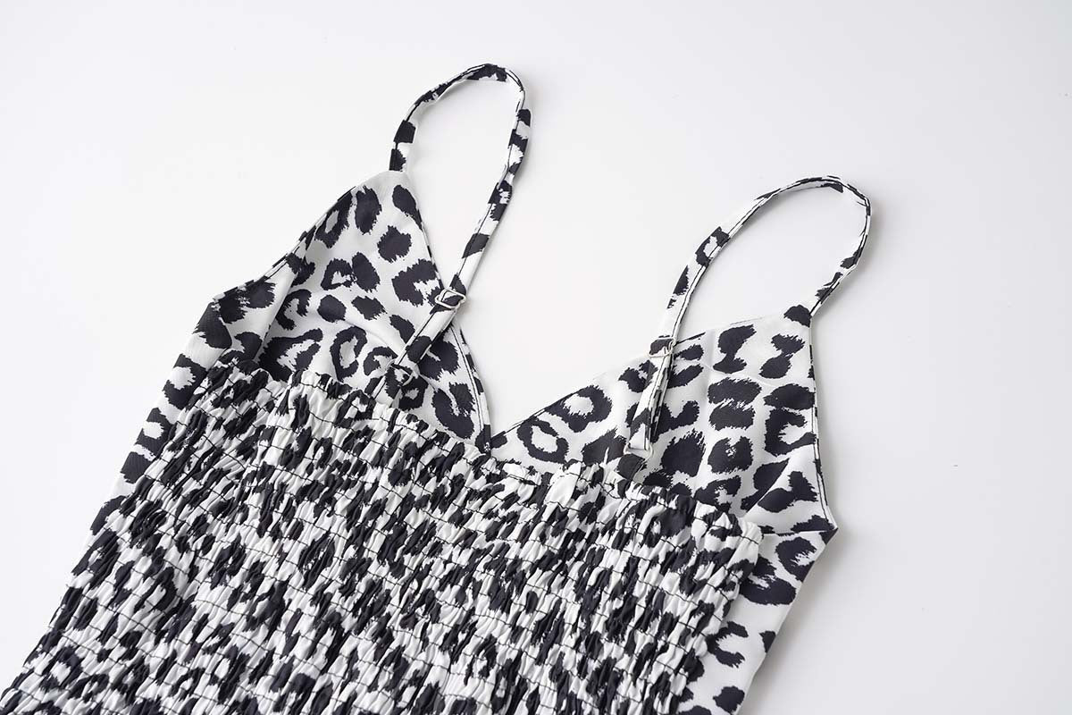 Women's Summer Leopard Print Strapless Dress