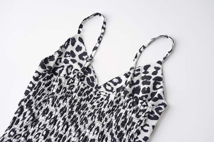 Women's Summer Leopard Print Strapless Dress