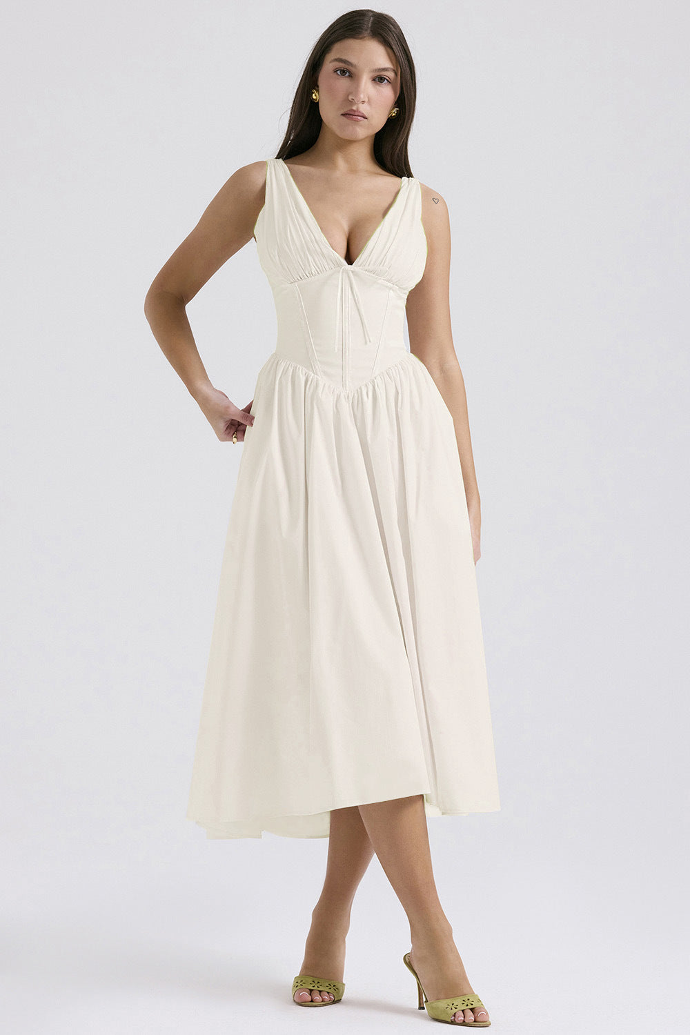 Elegant V-Neck Print Maxi Dress