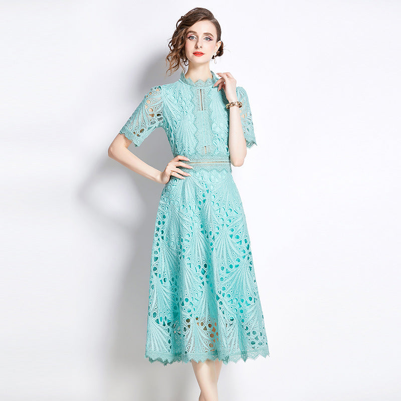 Elegant Vintage Lace Maxi Dress