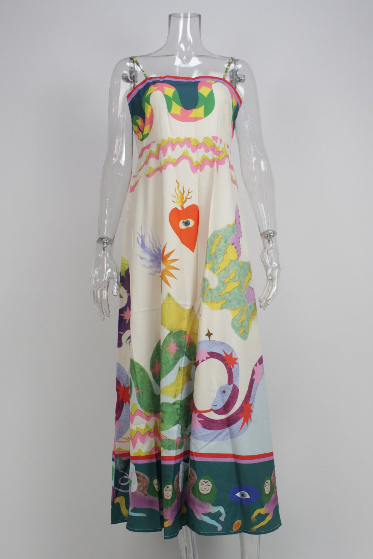 Elegant High-Waist Floral Print Sundress