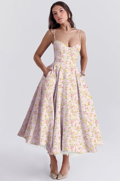 Elegant Princess Gown - French Chiffon Tiered Strapless Ball Gown Dress for Women