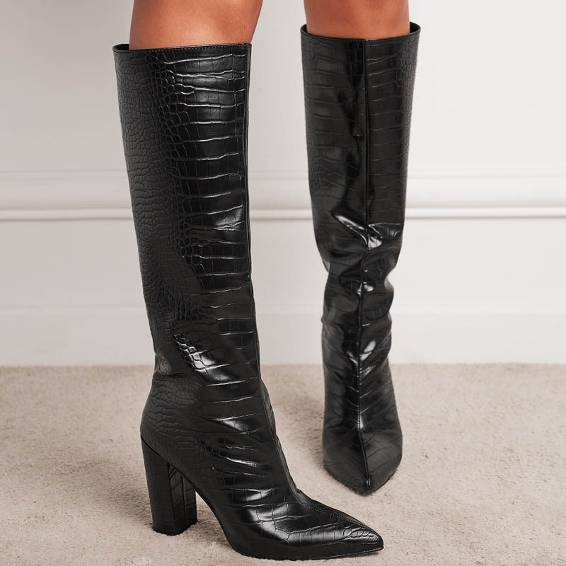 Sexy Chunky Heels Women Keen High Boots