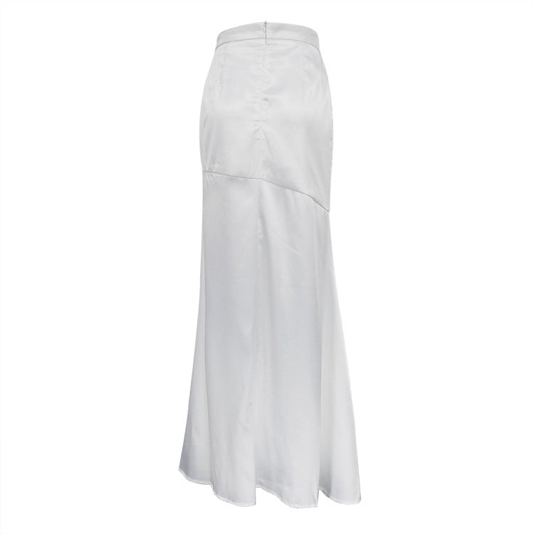 Women's High Waist Slit Long Midi Skirt