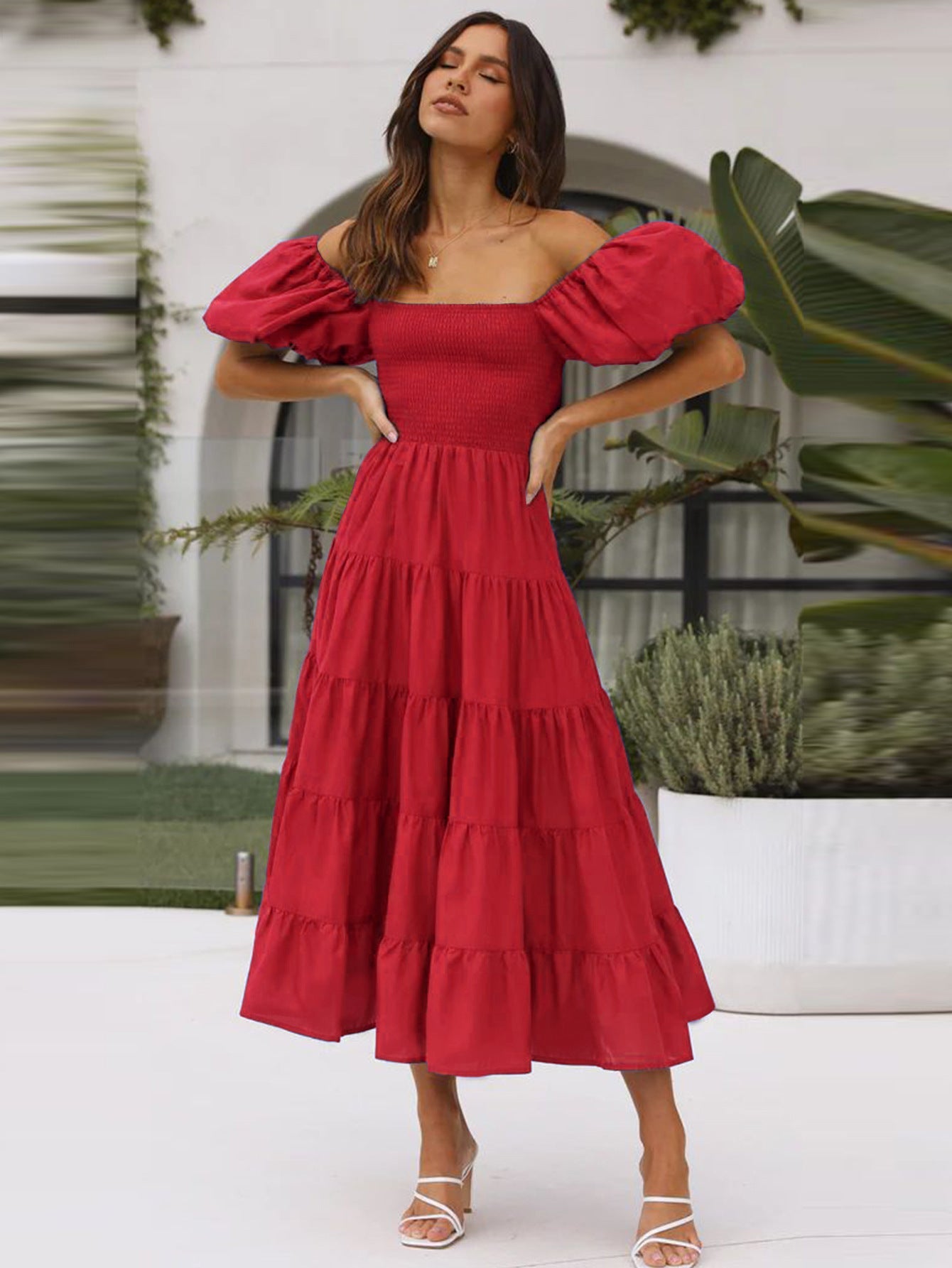Women's Summer Bubble Sleeve Dress