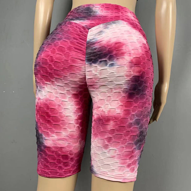 Watercolor Jacquard Tie-Dye Bubble Shorts – Yoga & Fitness 5-Inch Shorts