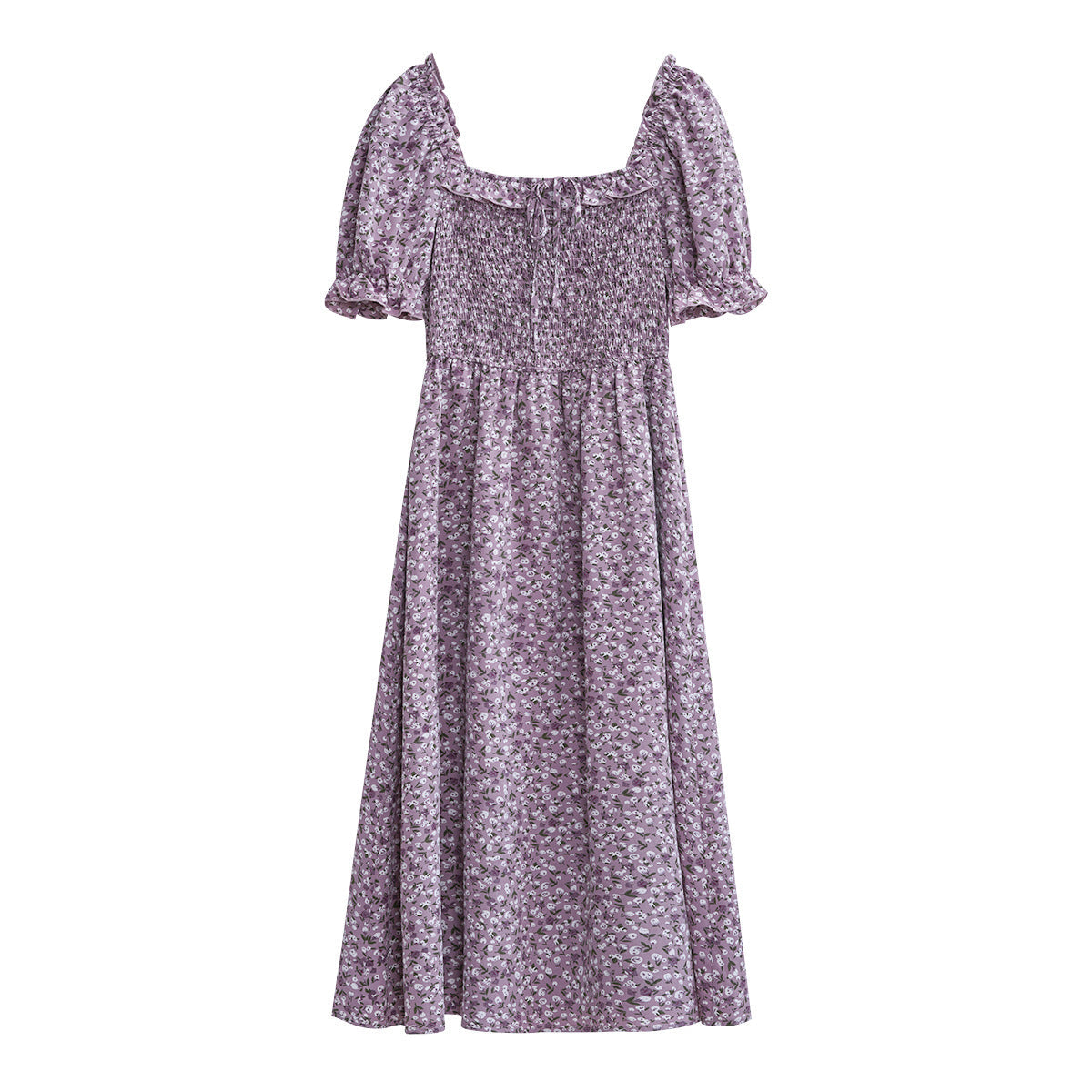 Elegant Square Neckline Summer Midi Dresses