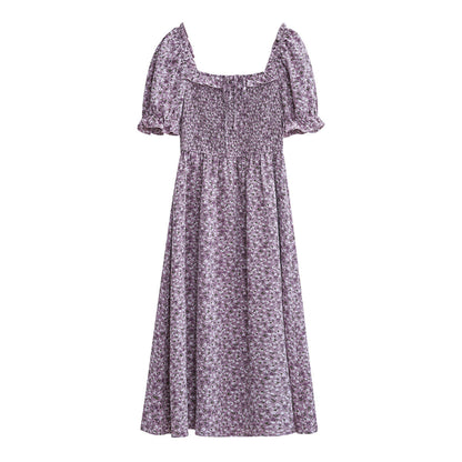 Elegant Square Neckline Summer Midi Dresses