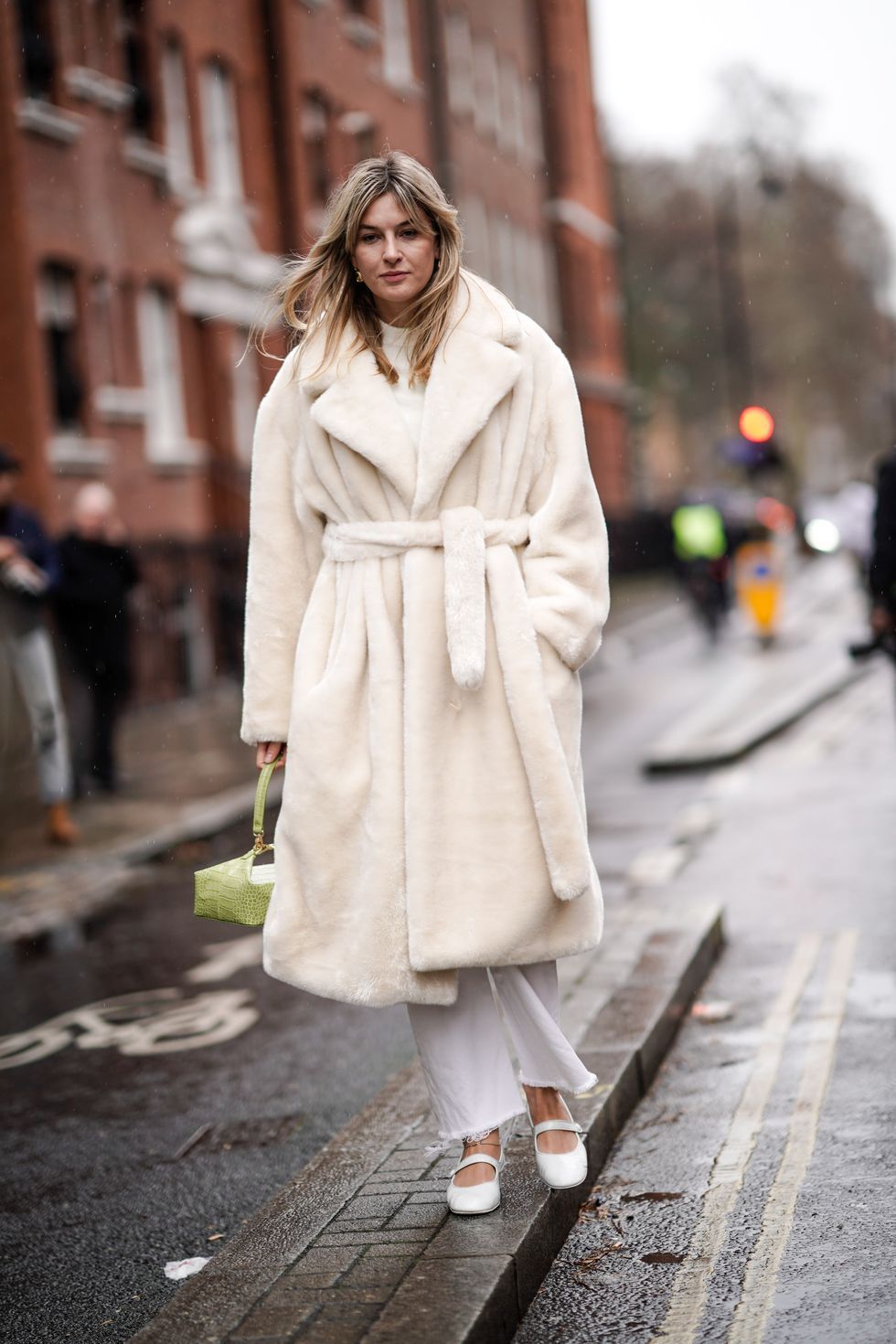 Long Plush Rabbit Hair & Mink Fur-Like Coat