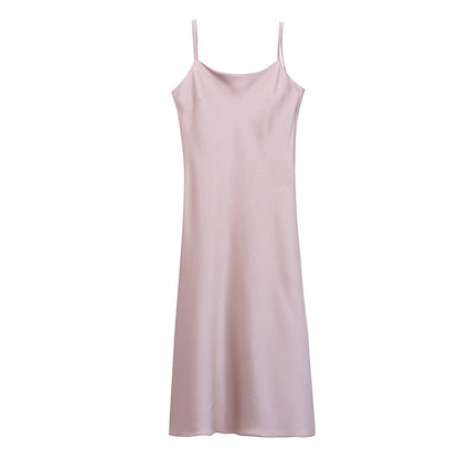Elegant French Satin Slip Dress