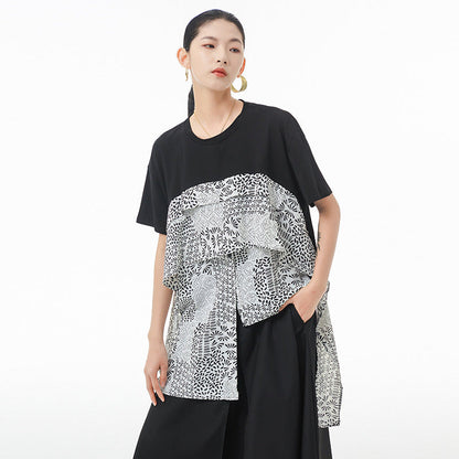 Vintage French Style Summer Chiffon Irregular Women Tops