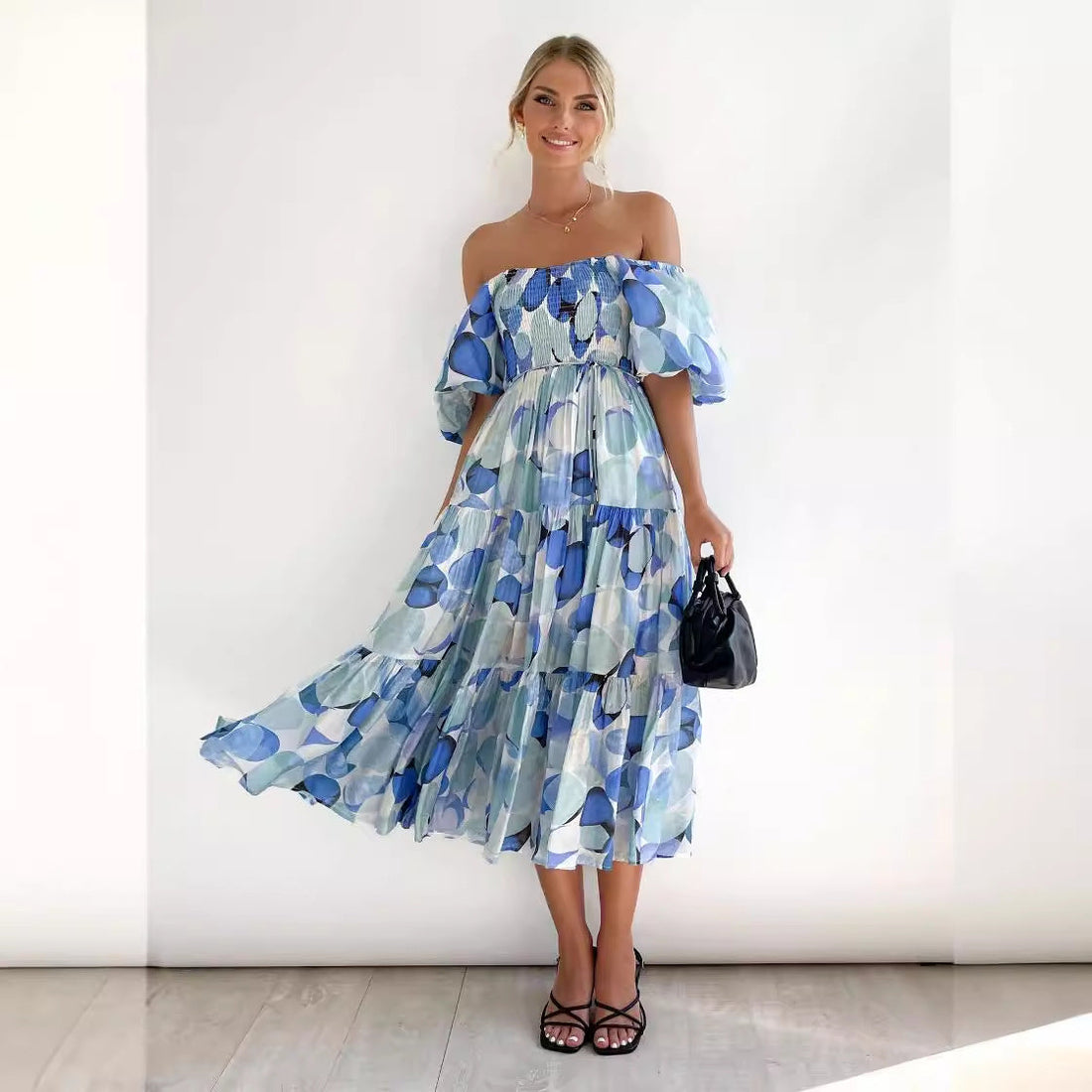 Women's Summer Bubble Sleeve Dress
