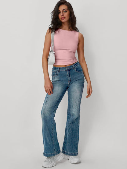 Sleeveless Crop Top – Sexy Fitted Tank for Women