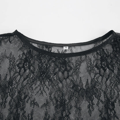 Sexy Black Sheer Lace Dress
