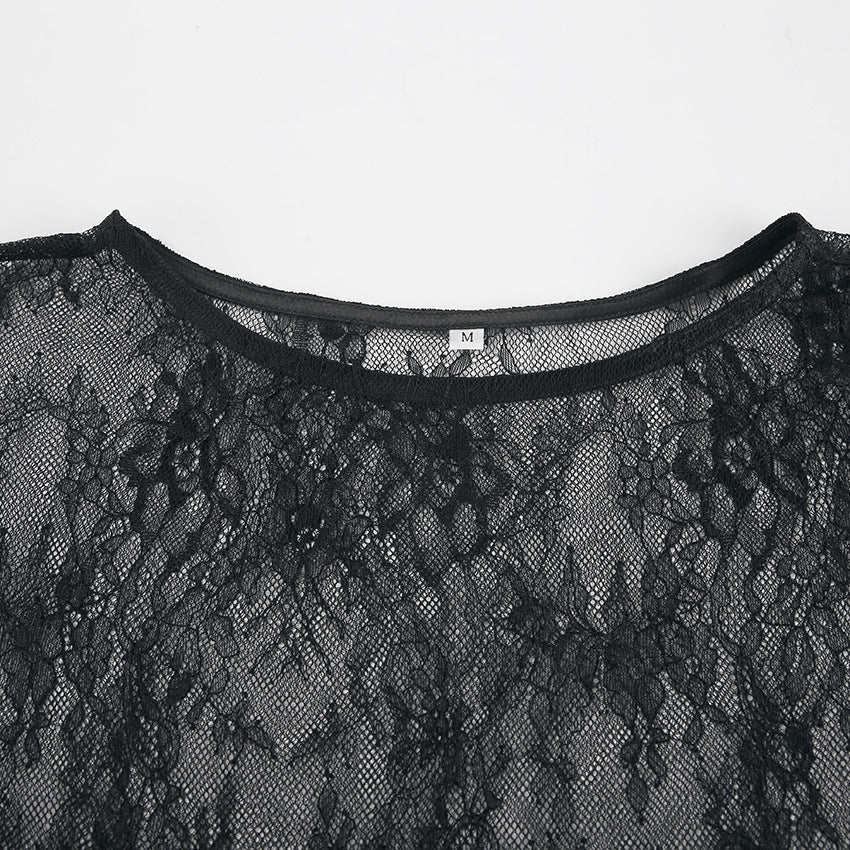 Sexy Black Sheer Lace Dress