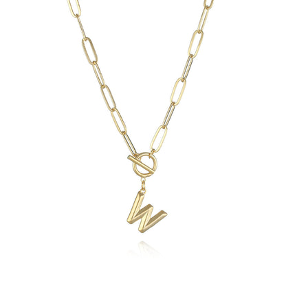 Bridesmaid Gifts Alphabet Necklace Golden Hip-hop Necklace  26 Letter Pendant Necklaces