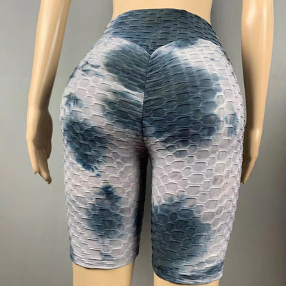 Watercolor Jacquard Tie-Dye Bubble Shorts – Yoga & Fitness 5-Inch Shorts