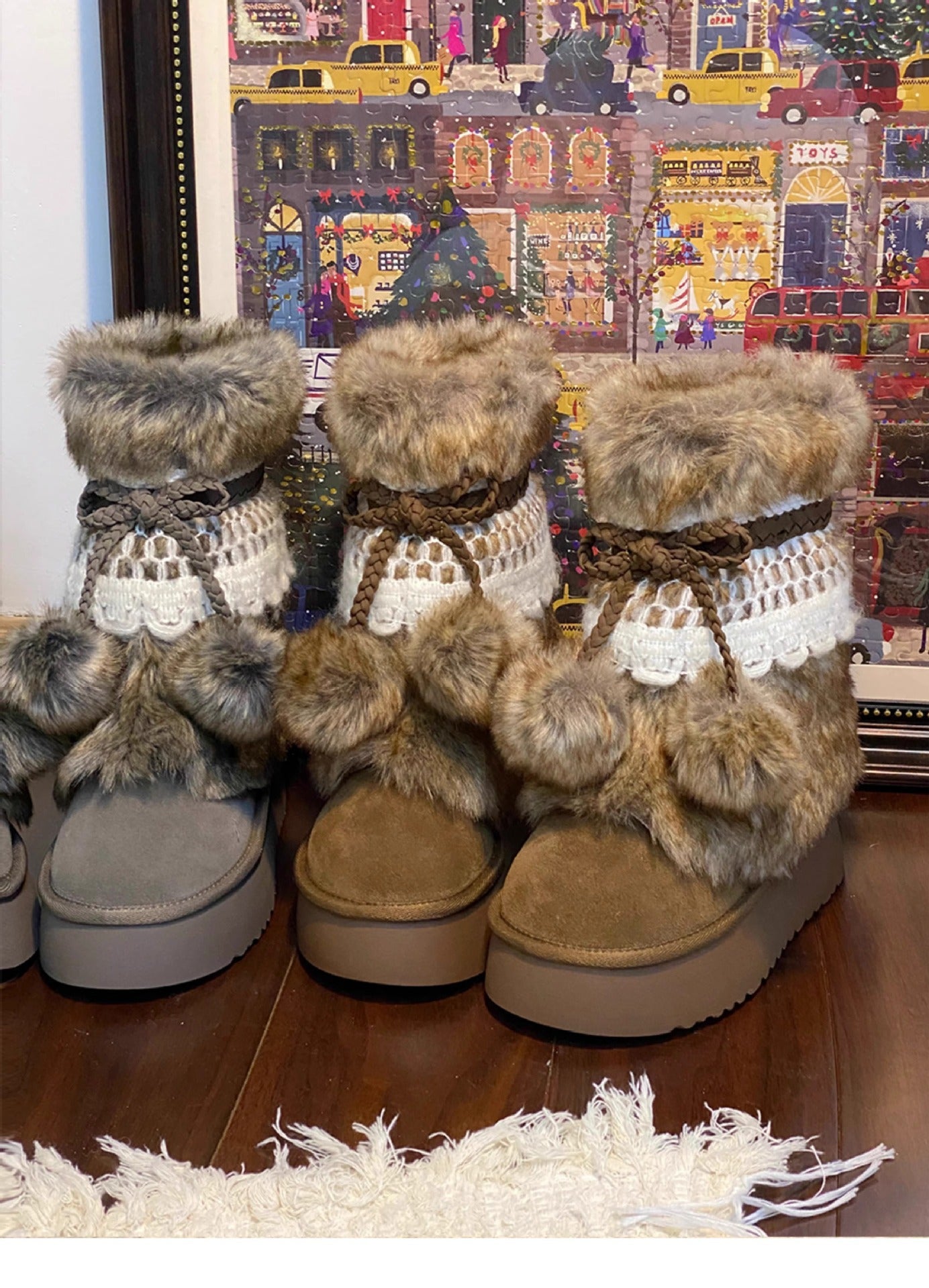 Women's Winter Fuzzy Snow Boots
