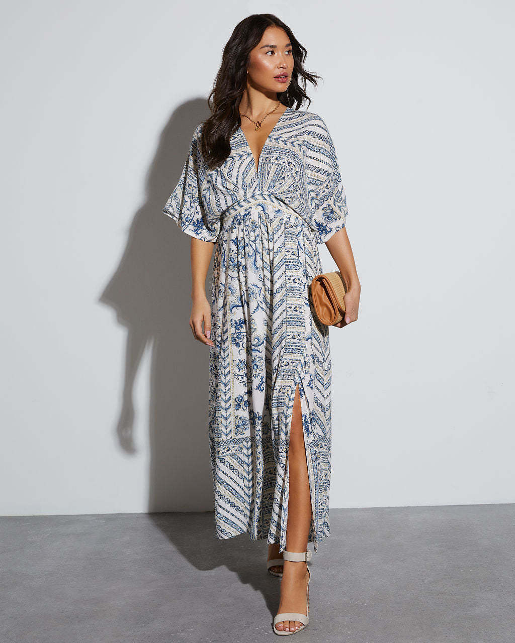 Summer Floral Print V-Neck Sleeveless Maxi Dress