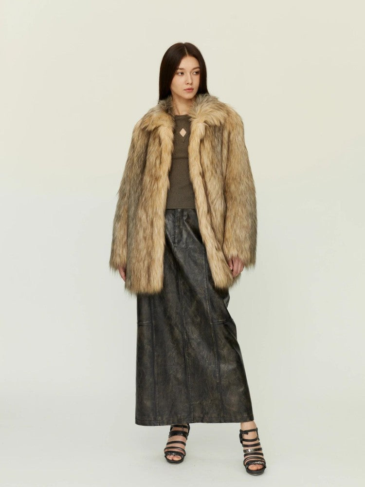 Women's Fashion Fox Fur Coat