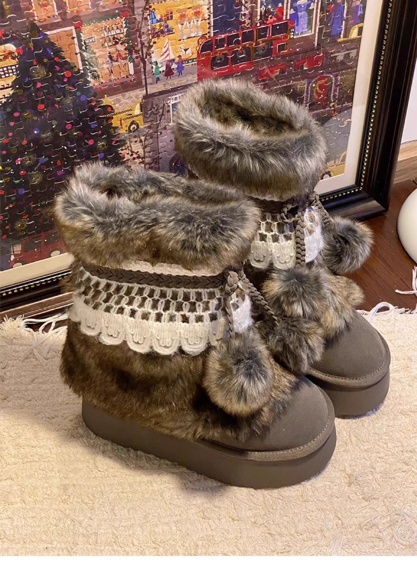 Women's Winter Fuzzy Snow Boots