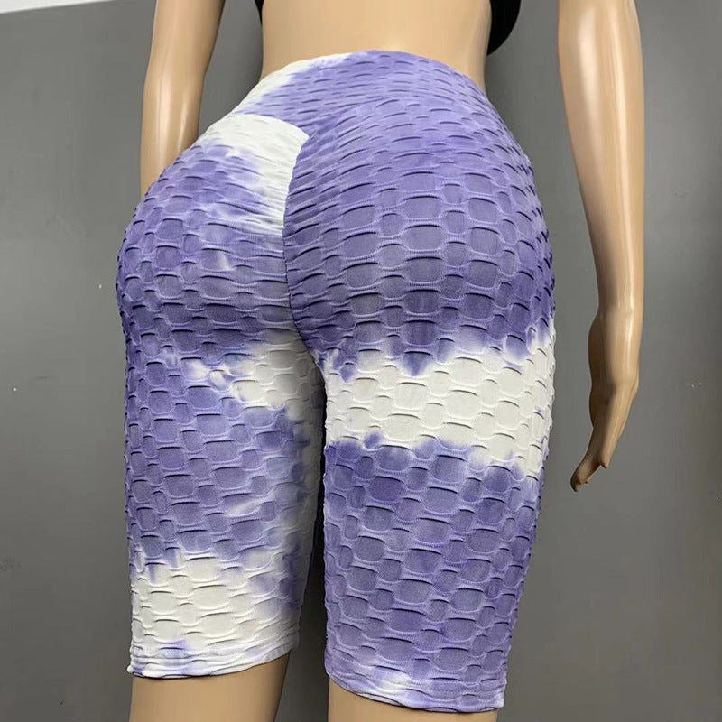 Watercolor Jacquard Tie-Dye Bubble Shorts – Yoga & Fitness 5-Inch Shorts