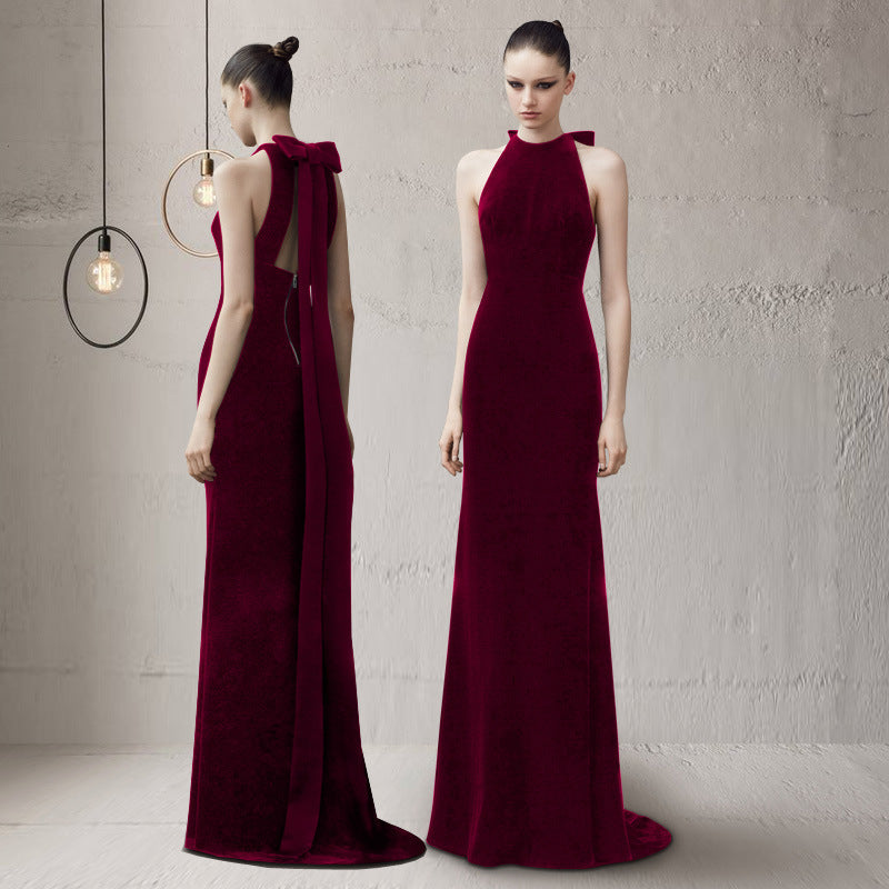 Simple Sexy Round Neck Long Mermaid Evening Dresses