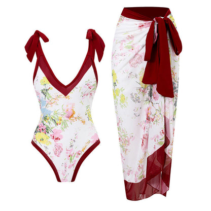 Women's One-Piece Swimsuit with Sun Protection Cover-Up