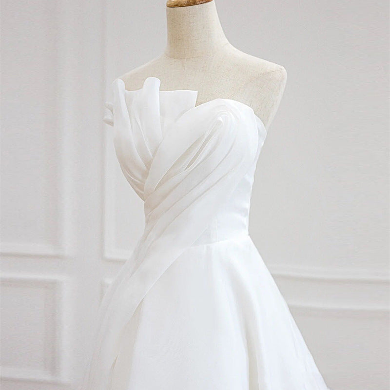 Off-the-Shoulder Mermaid Wedding Dress with Train