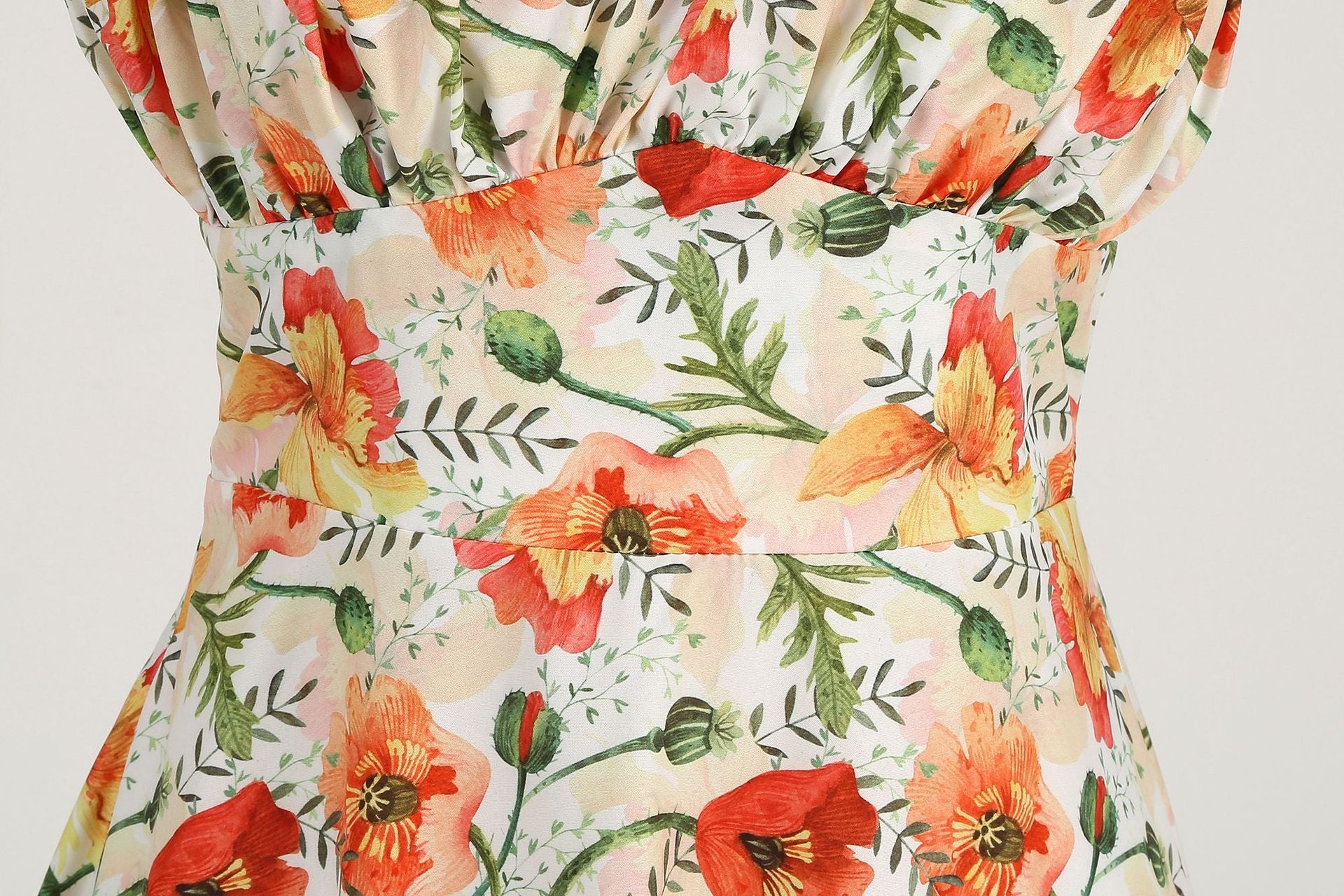 Summer Floral Sundress for Women - Slim Fit Strappy Dress with Cute Print