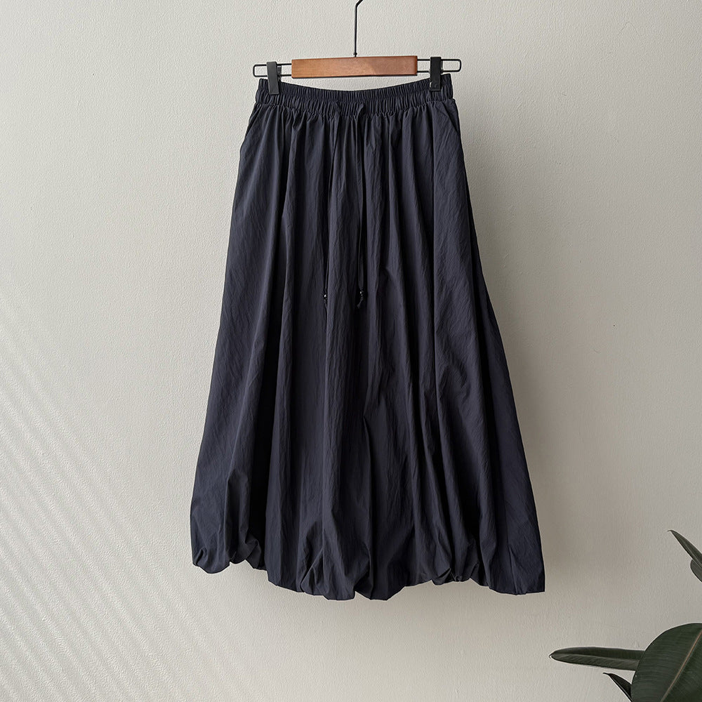 Women's Summer A-Line Skirt-Navy Blue-M-Free Shipping Leatheretro