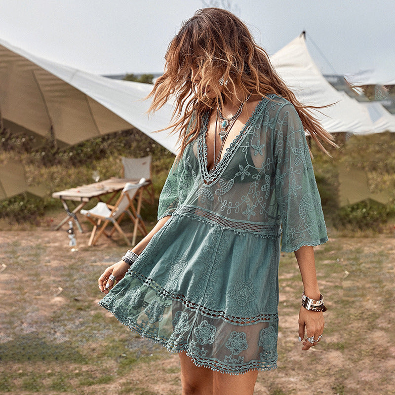 Summer Women Lace Beach Holiday Bikini Dresses
