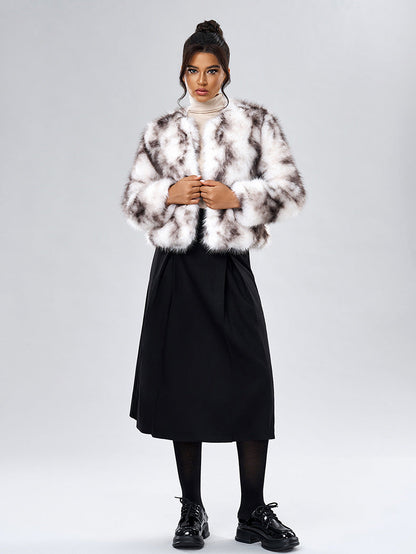 Women's Casual Street Style Fox Fur Jacket Coats